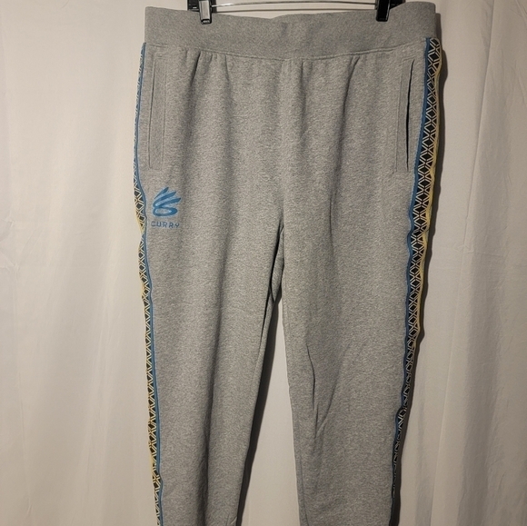 Under Armour Mens Size XXL Steph Curry Fleece Joggers Gray New 1366627 011 - Picture 8 of 9